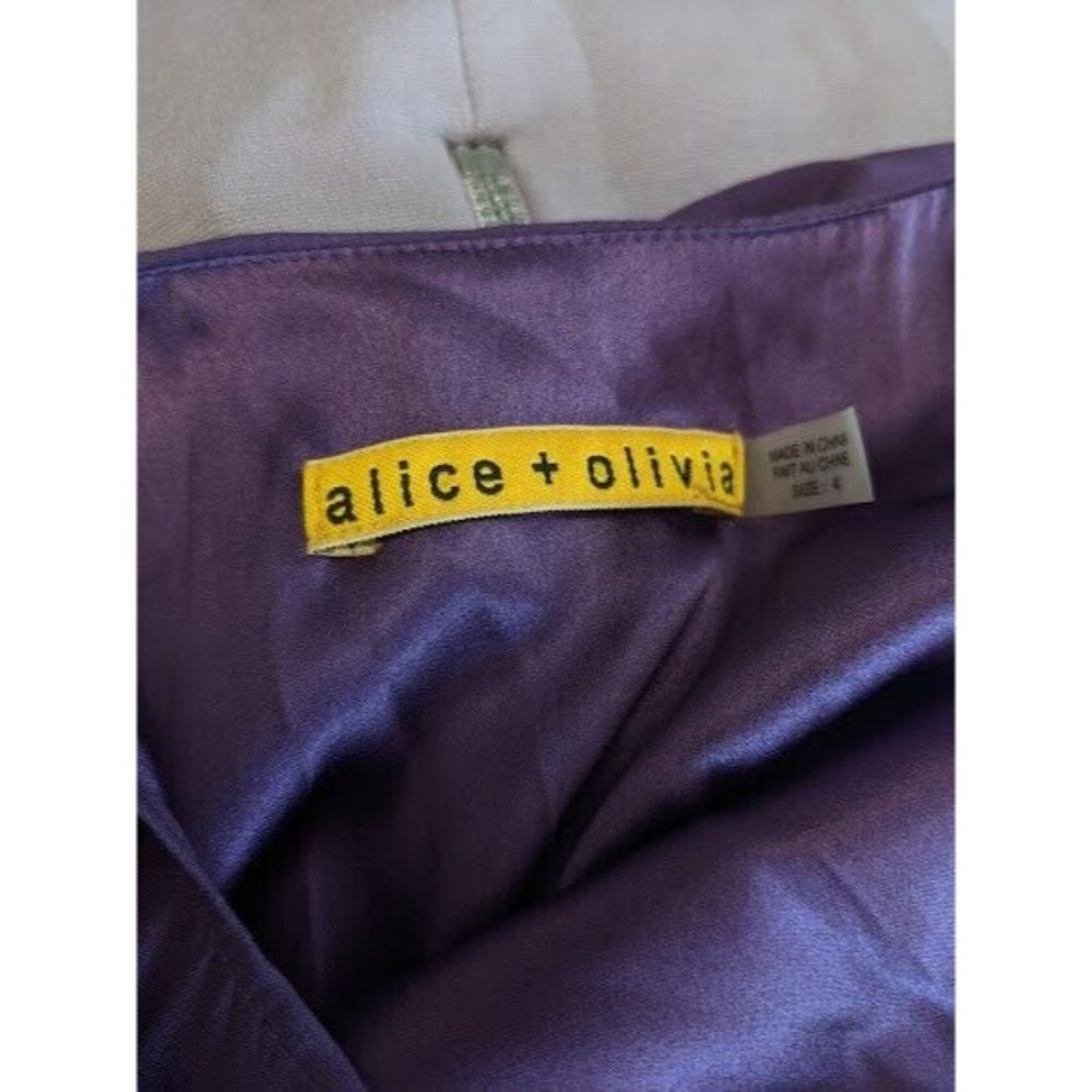 Alice + Olivia Womens Sz 4 Combo Top Pencil Skirt Dress Purple Pink Sleeveless - Picture 8 of 11